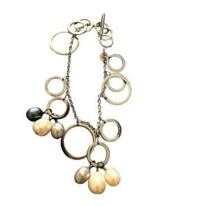 Tiffany & Co. Iridesse 925 Sterling Silver Circles & Pearls Bracelet